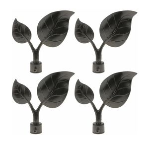 Leaf shaped curtain rod end caps